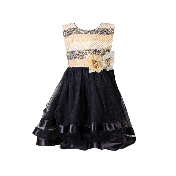 Flower Girl Dress with Layered Tutu Bottom - Picture 2 of 2